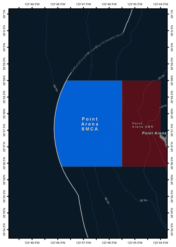 Map of Point Arena State Marine Conservation Area - click to enlarge in new tab